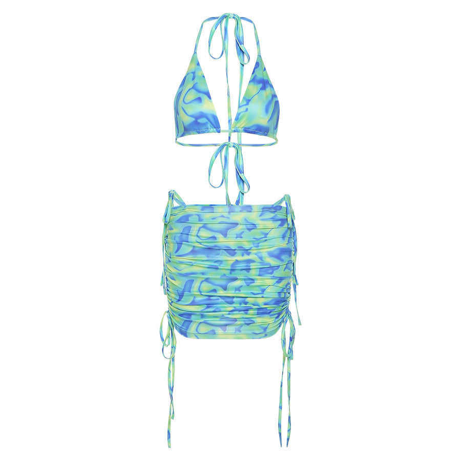 Women's Sexy Short Skirt Two-Piece Swimsuit Set