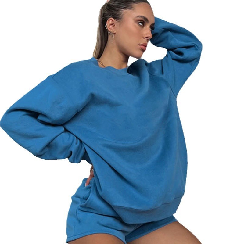Women's Fashion Casual Shorts and Sweat Shirt Set