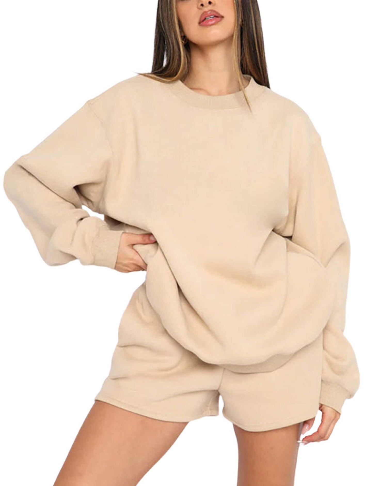 Women's Fashion Casual Shorts and Sweat Shirt Set
