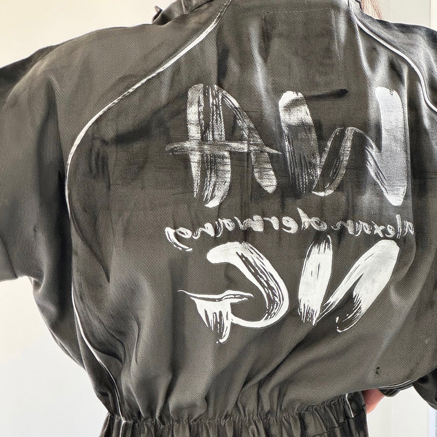Women's Washed Graffiti Brushed Jumpsuit