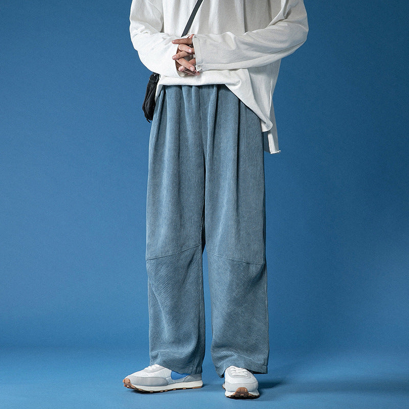 Loose Straight Leg Mopping Pants Wide Leg Plus Fleece Casual Trousers