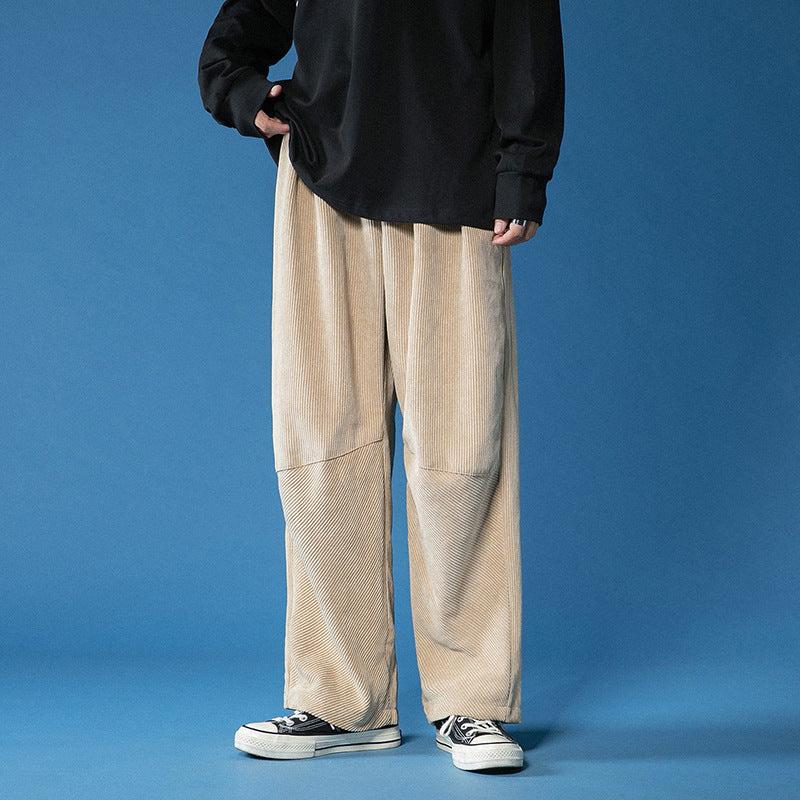 Loose Straight Leg Mopping Pants Wide Leg Plus Fleece Casual Trousers