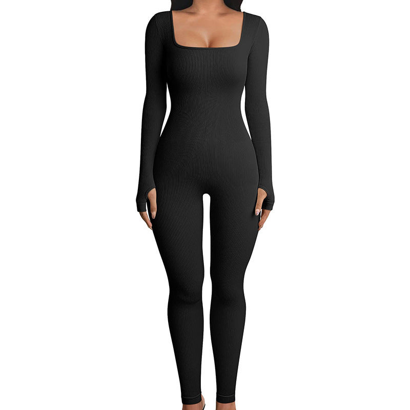 Seamless Jumpsuit Long Sleeve Shapewear Yoga Sports Jumpsuit