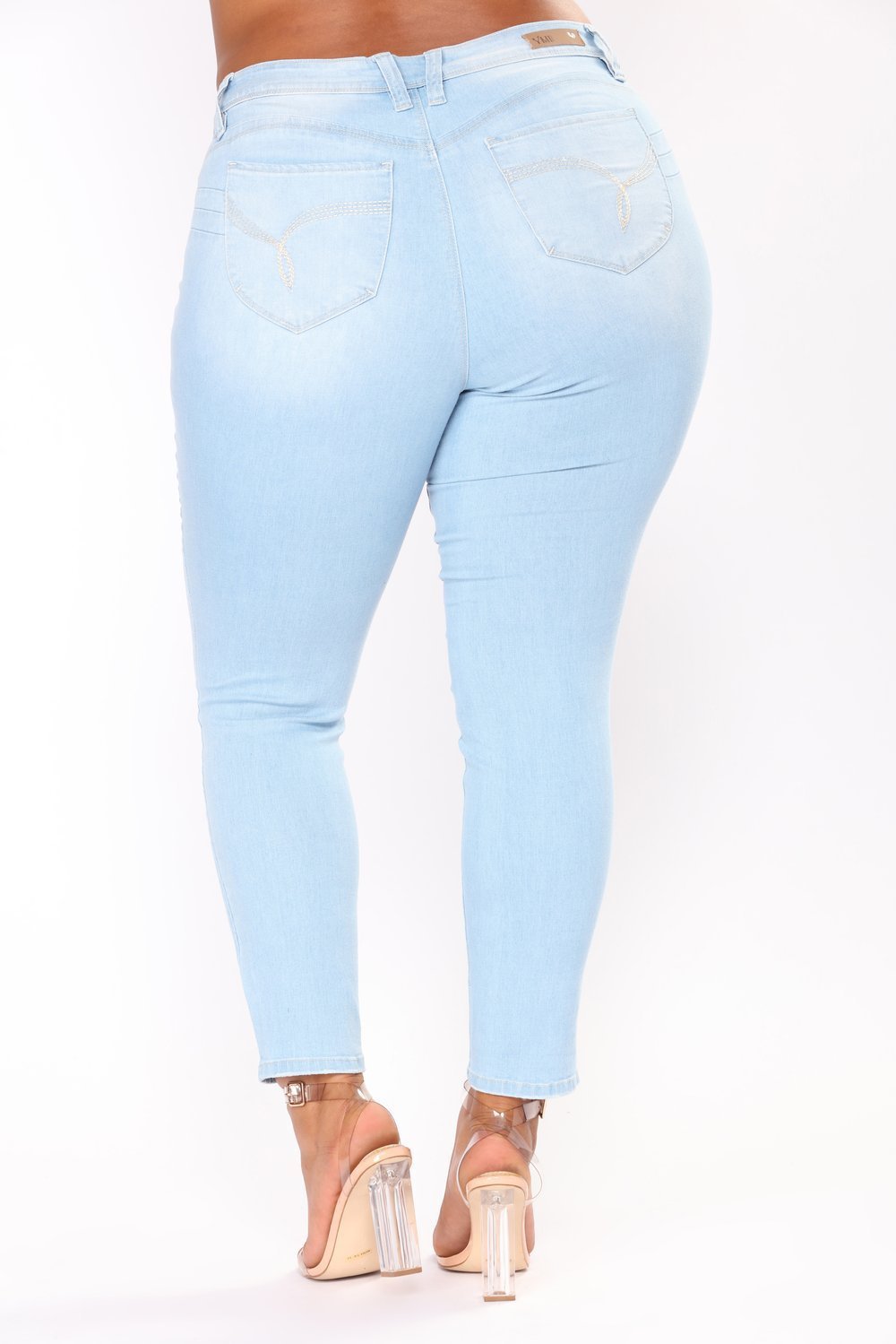 Light Denim Women's Plus Size Distressed Jeans