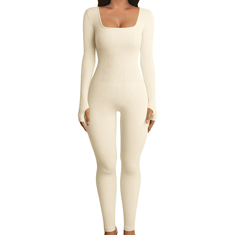 Seamless Jumpsuit Long Sleeve Shapewear Yoga Sports Jumpsuit