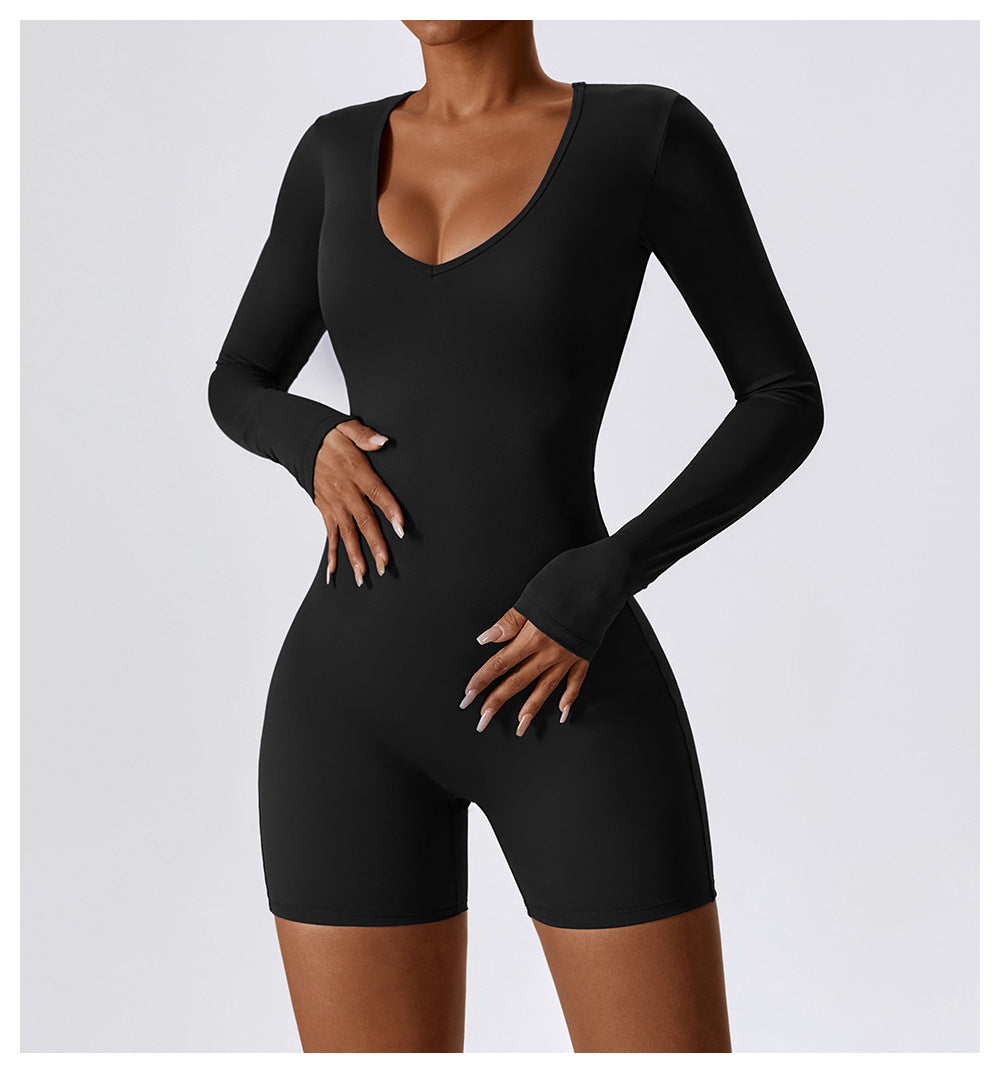 Long Sleeve Yoga Jumpsuit Workout One-piece