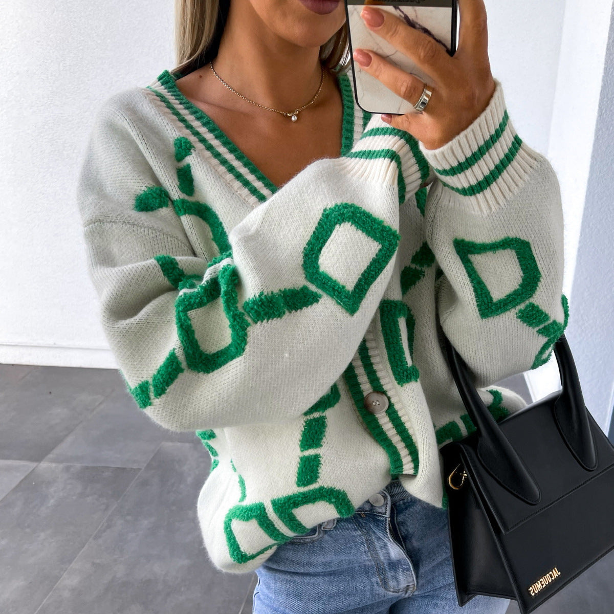 Loose Sleeve Knitted Sweater Cardigan