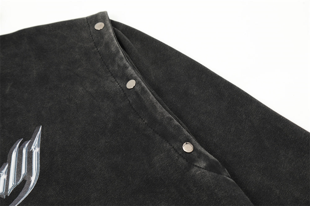 Men's Worn Washed-out Hooded Pullover