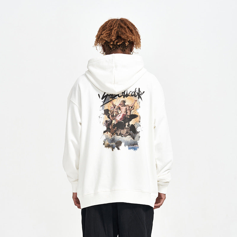 Men's Retro Oil Paint Print Hoodie