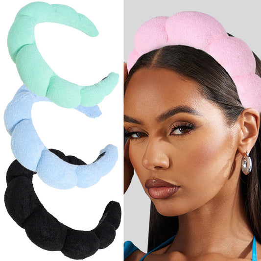 Thick Sponge Solid Color Cloud Headband