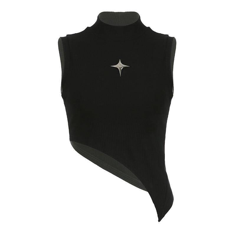 Metal Five-pointed Star High Neck Base Top