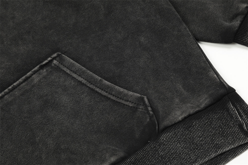 Men's Worn Washed-out Hooded Pullover