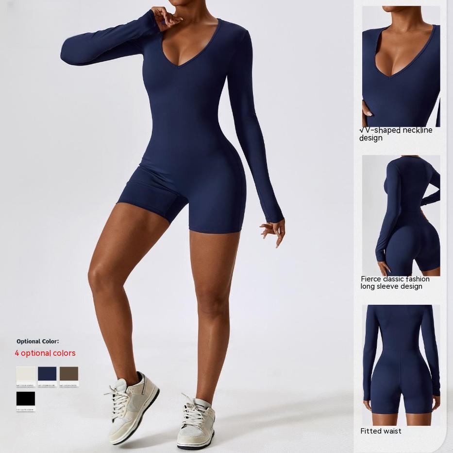 Long Sleeve Yoga Jumpsuit Workout One-piece