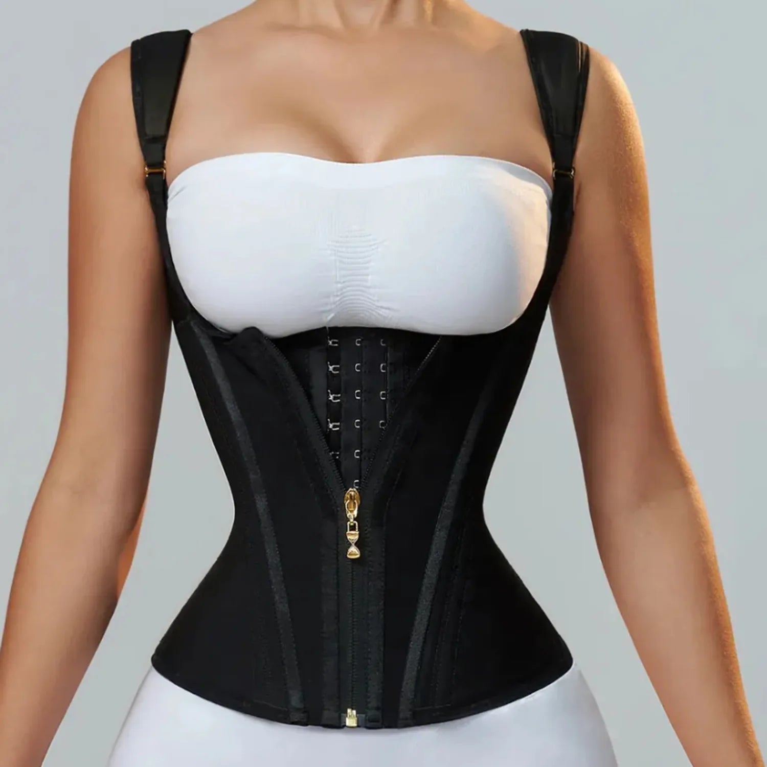 15 Steel Bone Faja Colombian Extreme Girdle Women'S Corset Latex Waist Trainer Adjustable Body Shaper