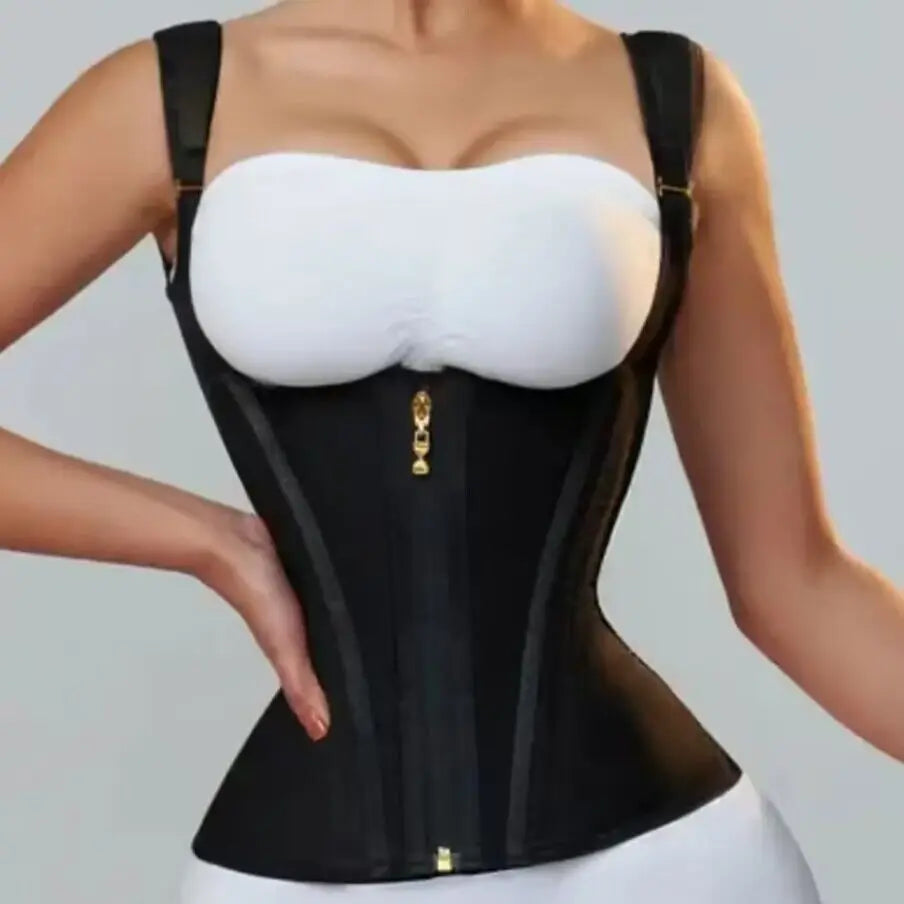 15 Steel Bone Faja Colombian Extreme Girdle Women'S Corset Latex Waist Trainer Adjustable Body Shaper