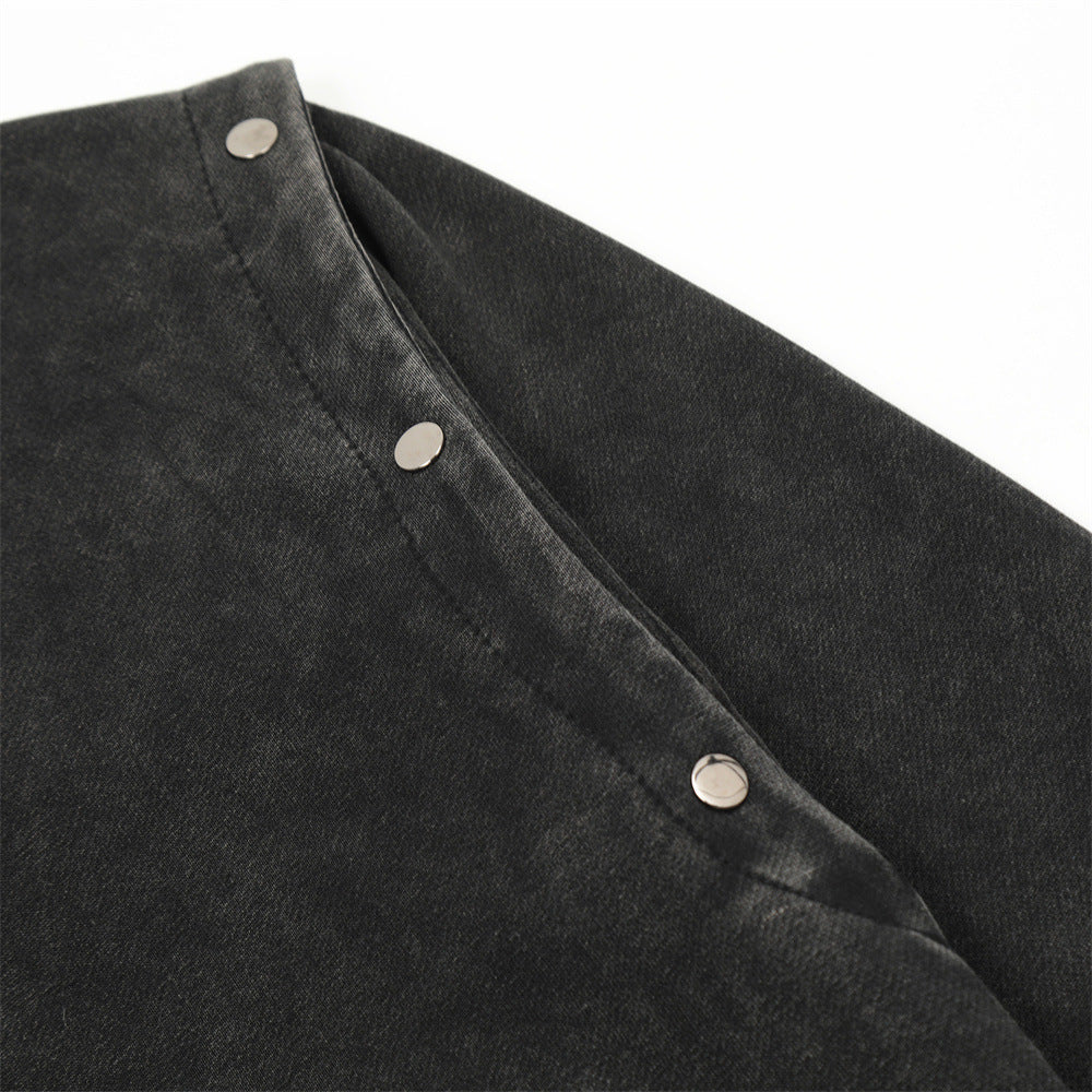 Men's Worn Washed-out Hooded Pullover