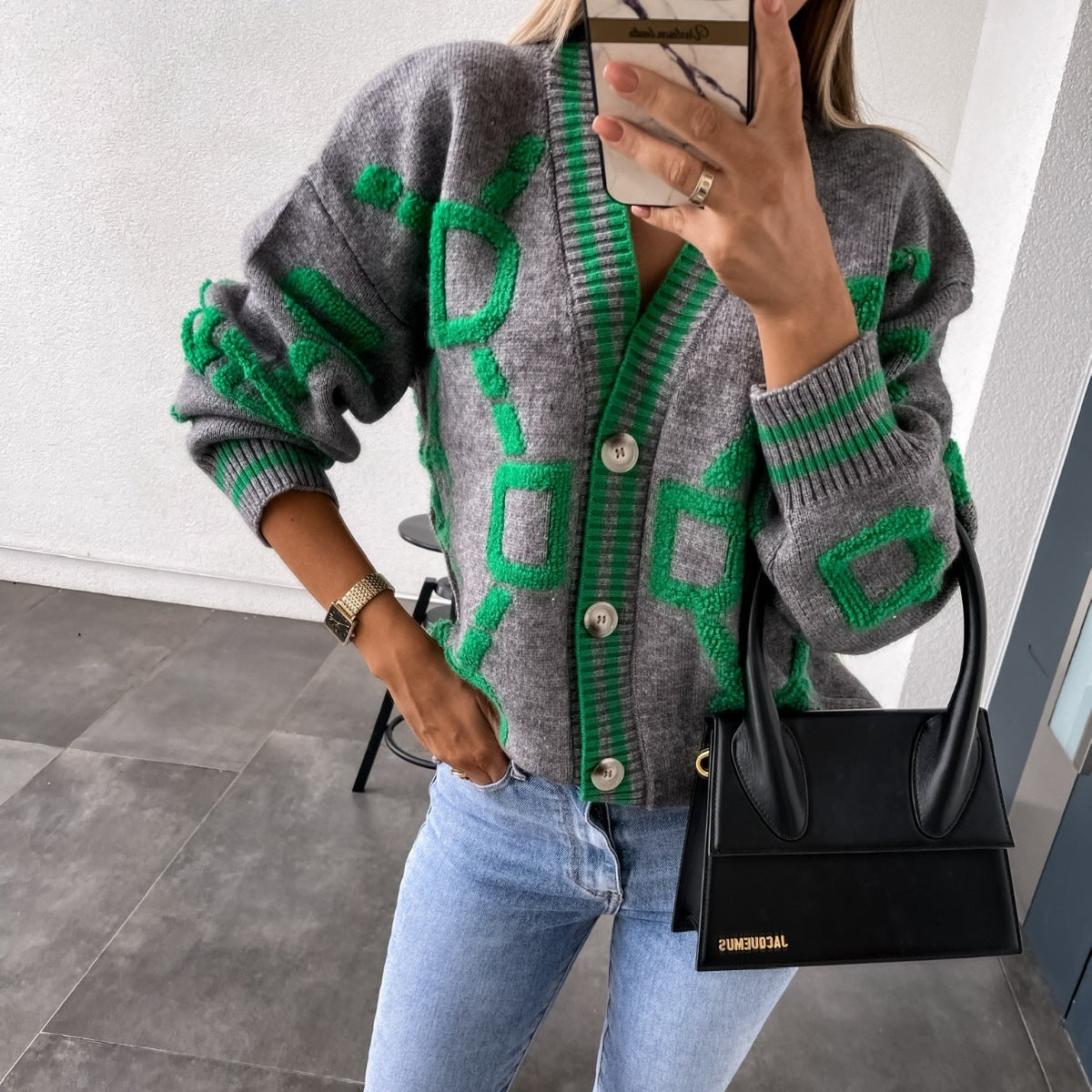 Loose Sleeve Knitted Sweater Cardigan