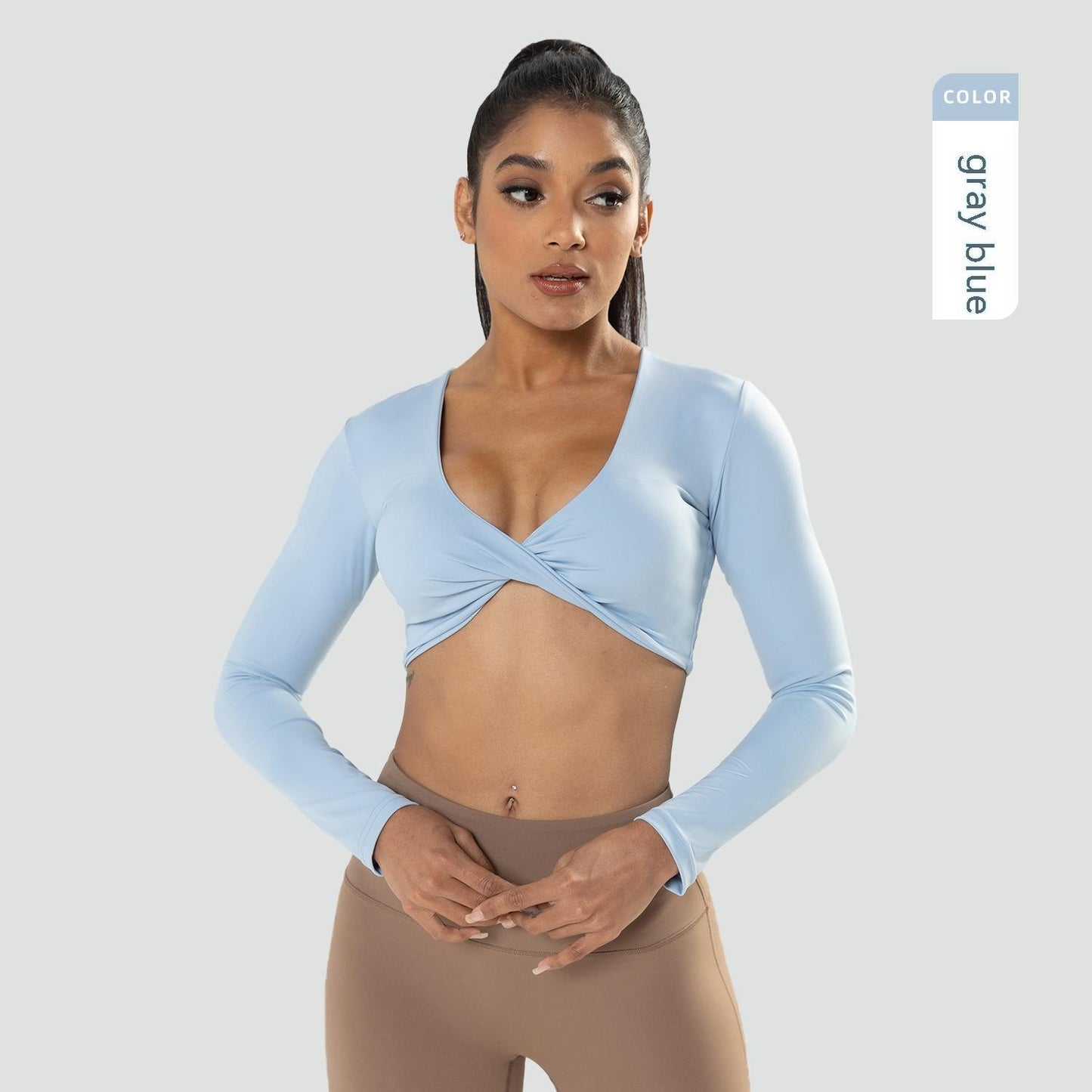 Women's Deep V-neck Slim Fit Breathable Yoga Top