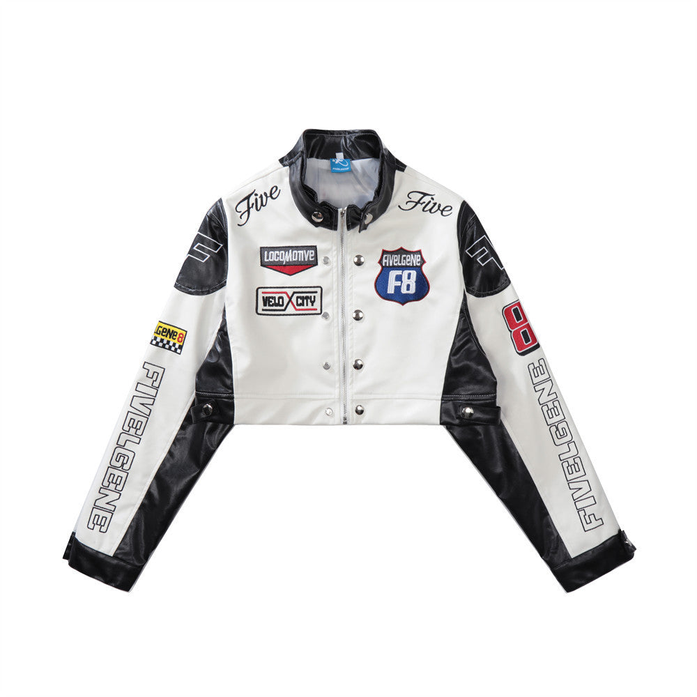 Women's Leather Sport Crop Jacket