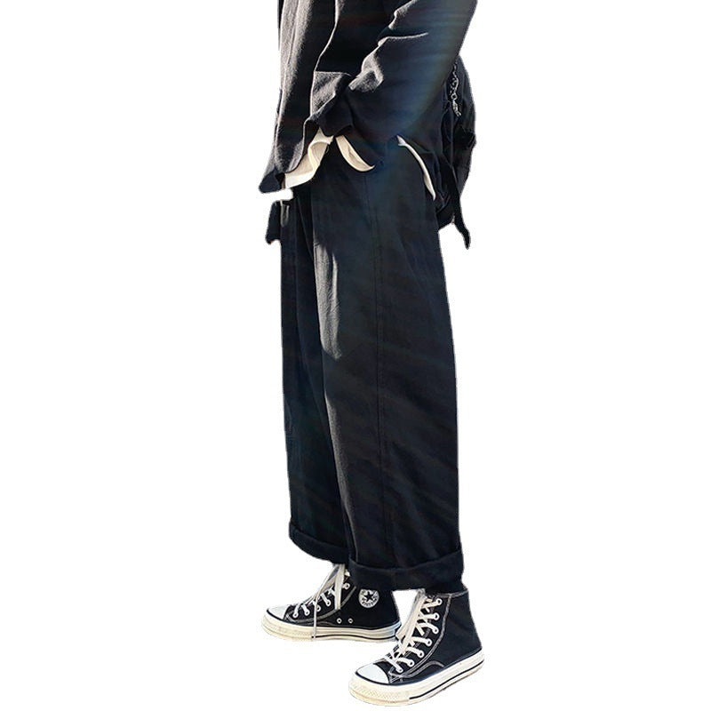 Men's Hong Kong Style Casual Straight-leg All-match Wide Leg Pants