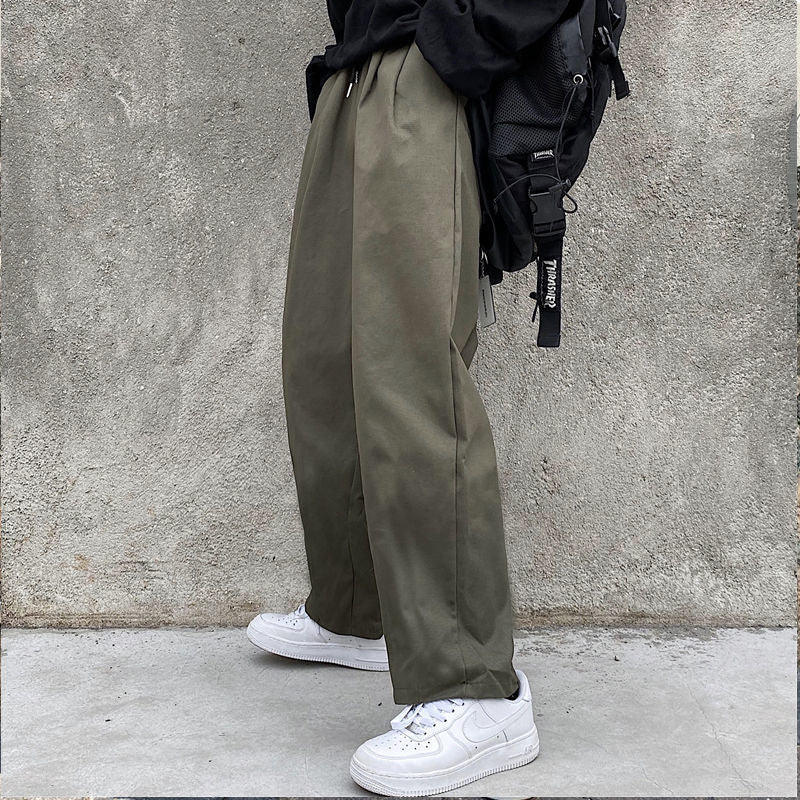 Men's Hong Kong Style Casual Straight-leg All-match Wide Leg Pants