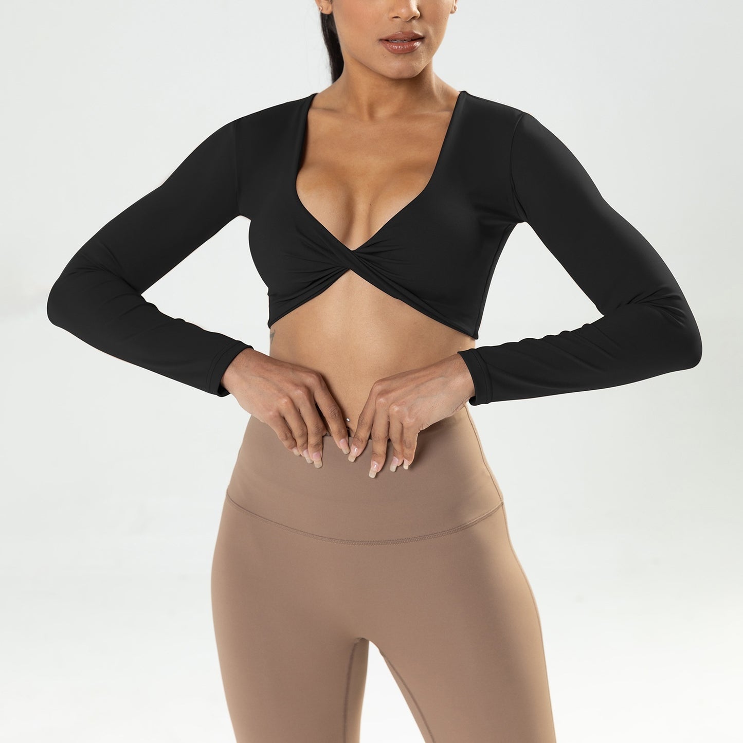 Women's Deep V-neck Slim Fit Breathable Yoga Top