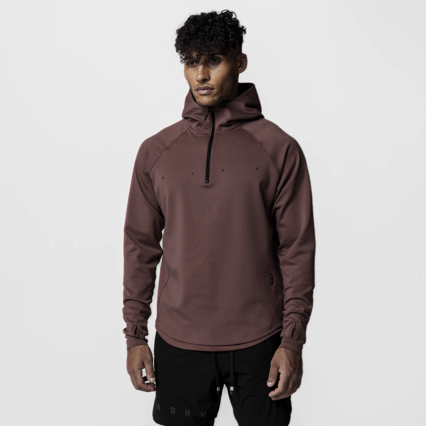 Men's Fitness Half Zipper Hooded Jacket