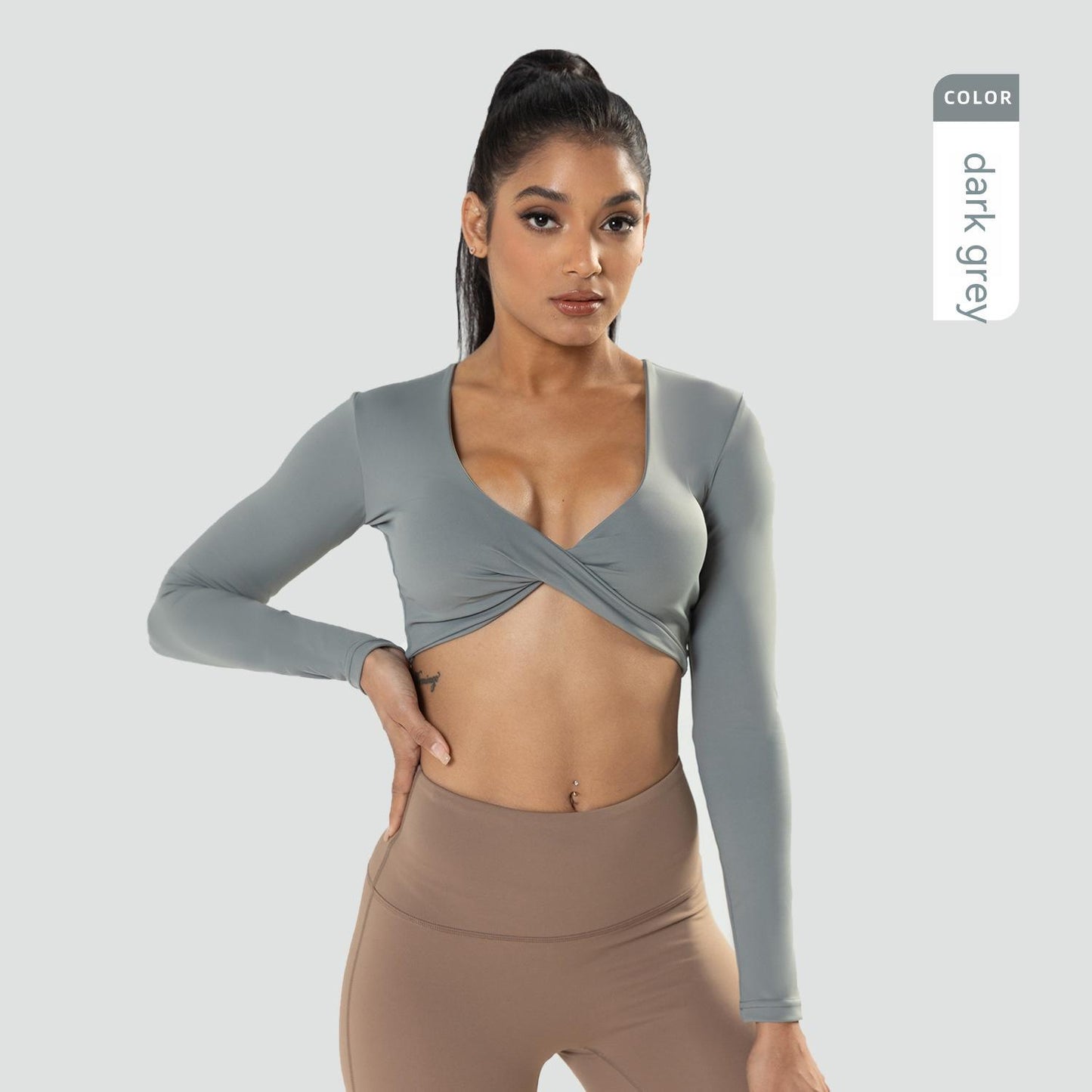 Women's Deep V-neck Slim Fit Breathable Yoga Top