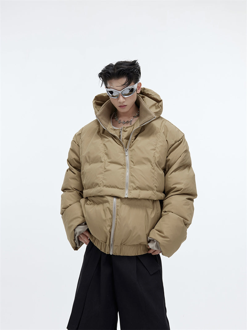 Y2K Two Design Hooded Coat