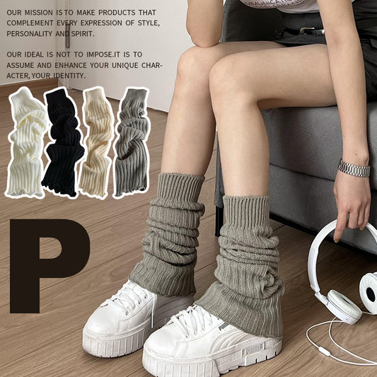 Women's Slouch Socks Striped Knitted Leg Warmers