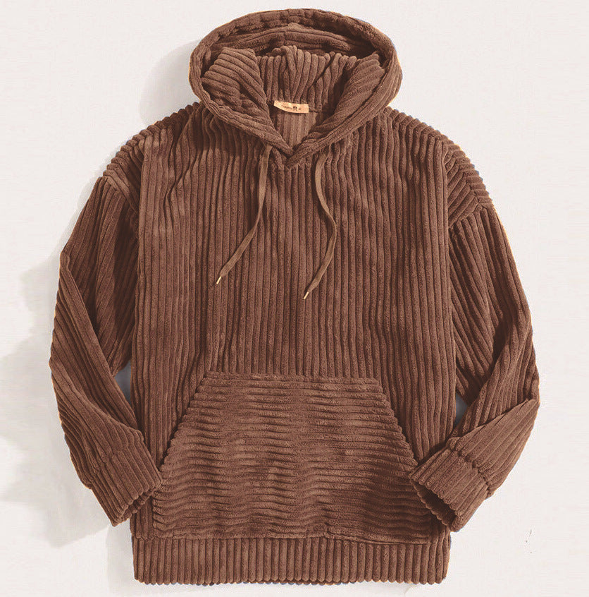 Men's Thick Corduroy Long Sleeve Hoodie