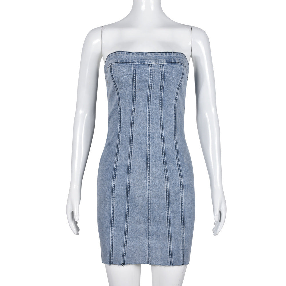 Tubetop Denim Sexy Y2K Slim Short Dress