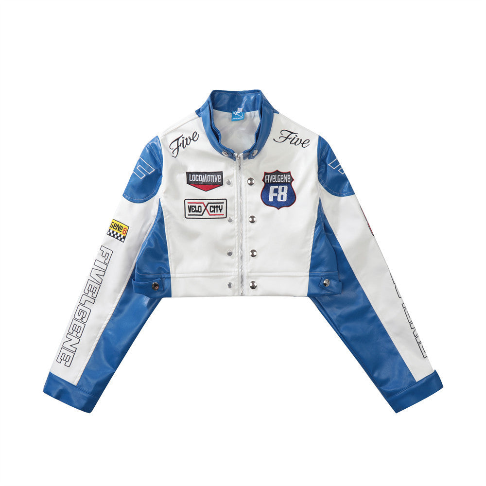 Women's Leather Sport Crop Jacket